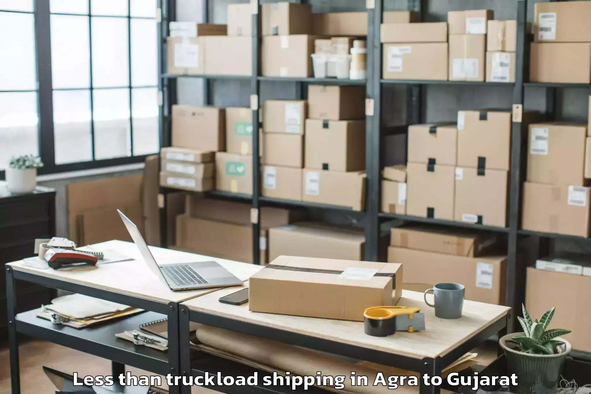 Easy Agra to Bhayavadar Less Than Truckload Shipping Booking